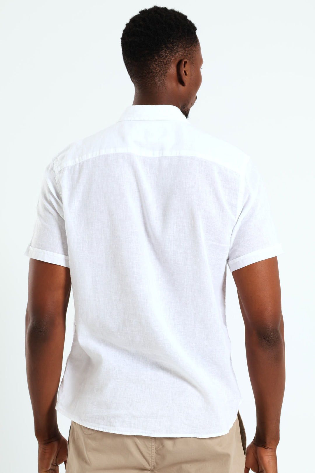 Buttondown Cotton Linen Slub Shirt - White