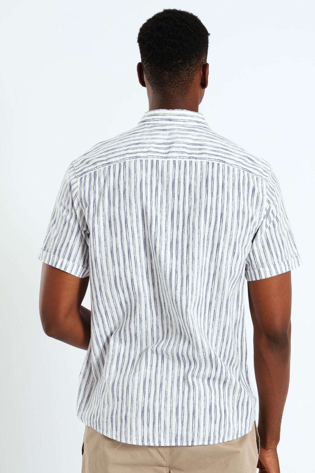 Short Sleeve Stripe Shirt - White/Blue