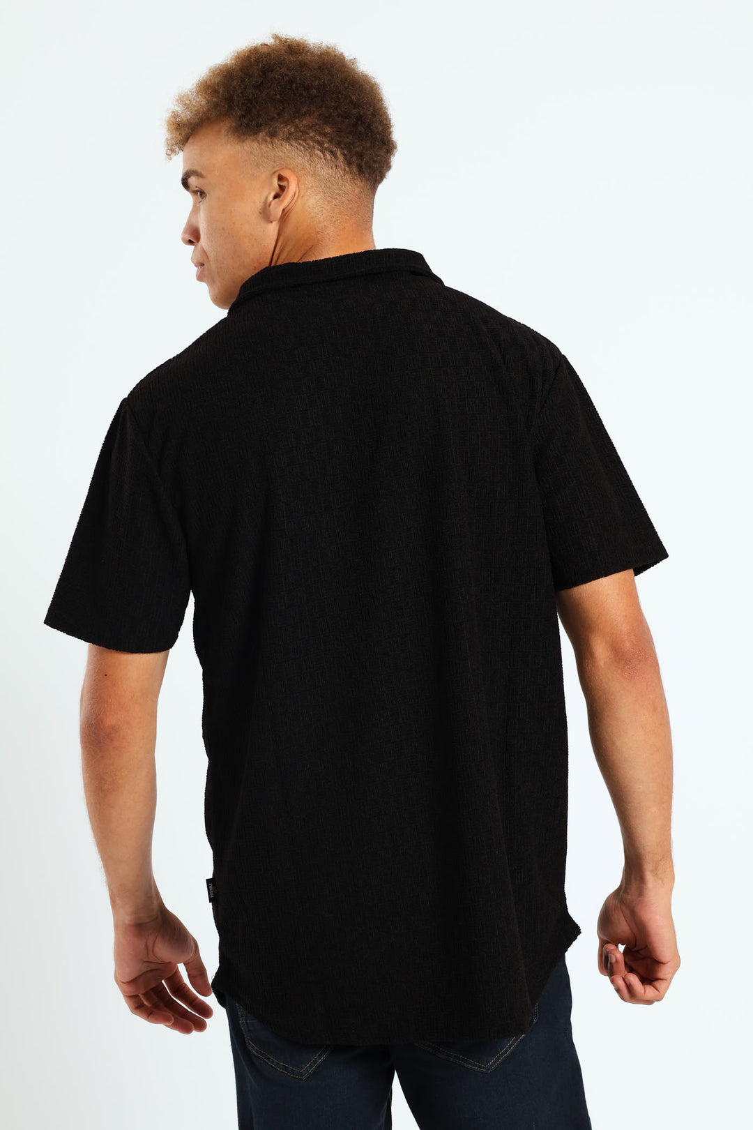 Zip Front Texture Golfer - Black