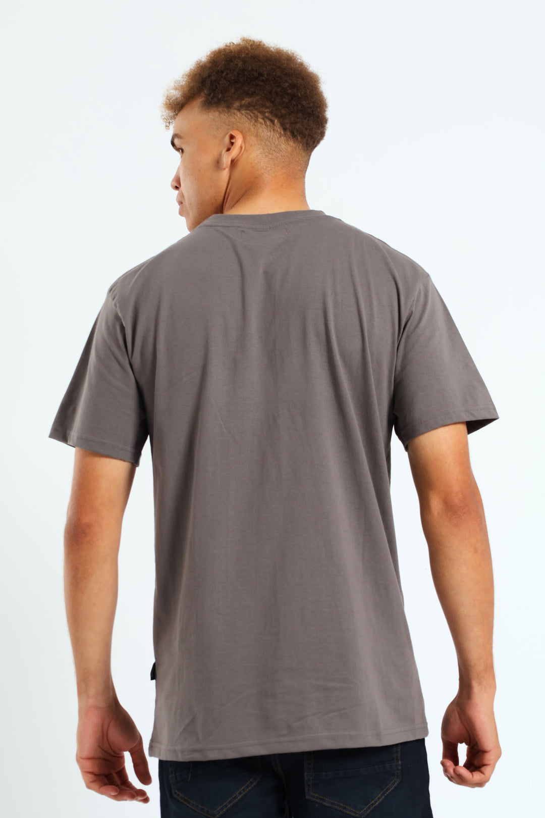 Basic Print Tee - Charcoal