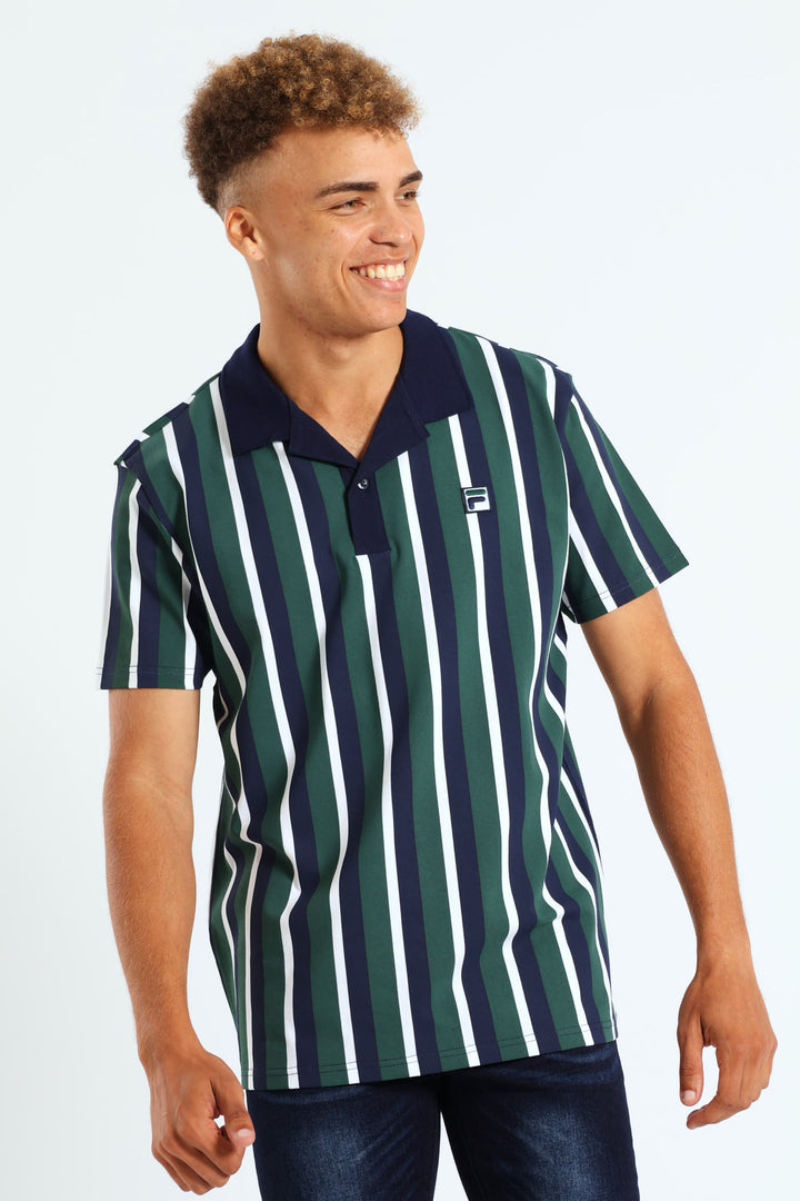 Noah Stripe Golfer - Dark Green