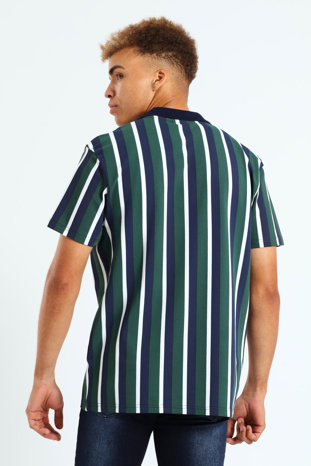 Noah Stripe Golfer - Dark Green