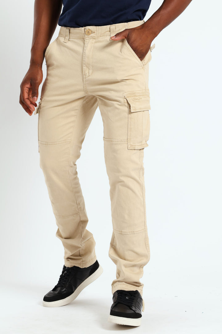 Stretch Twill Cargo Pants - Sand