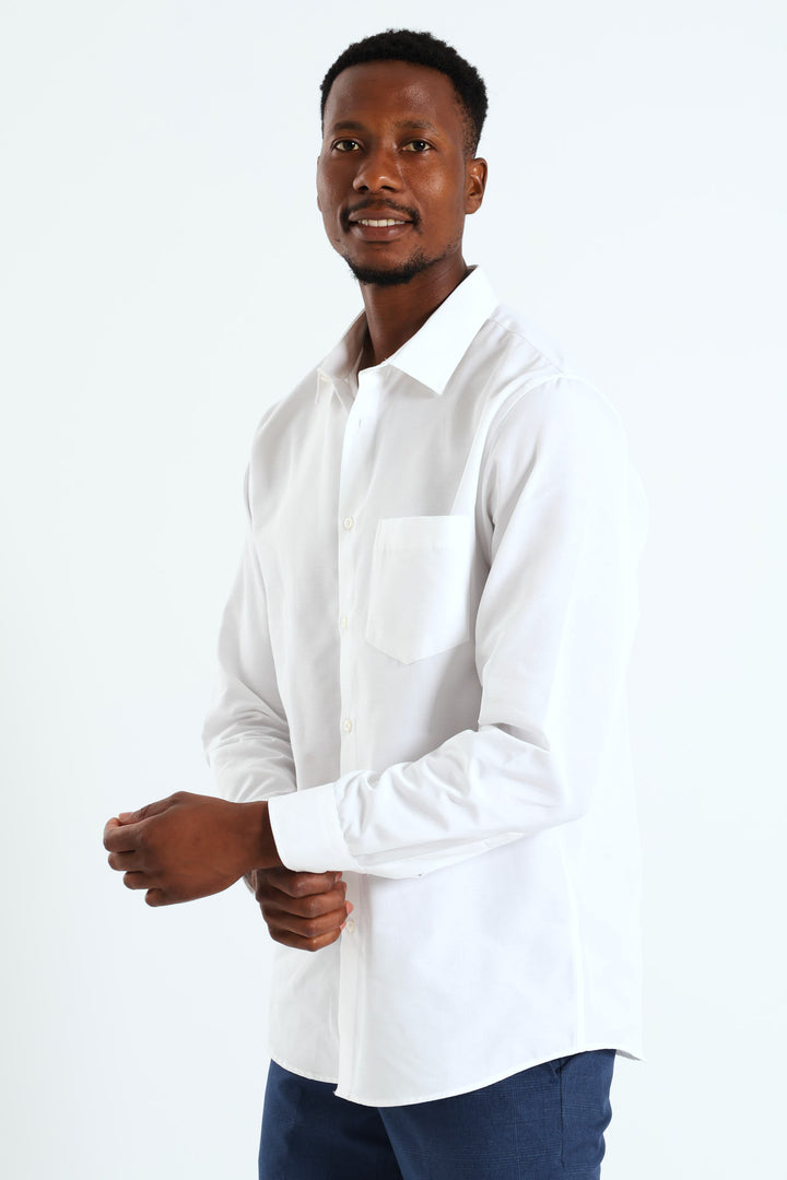 Cotton Textured Shirt - White