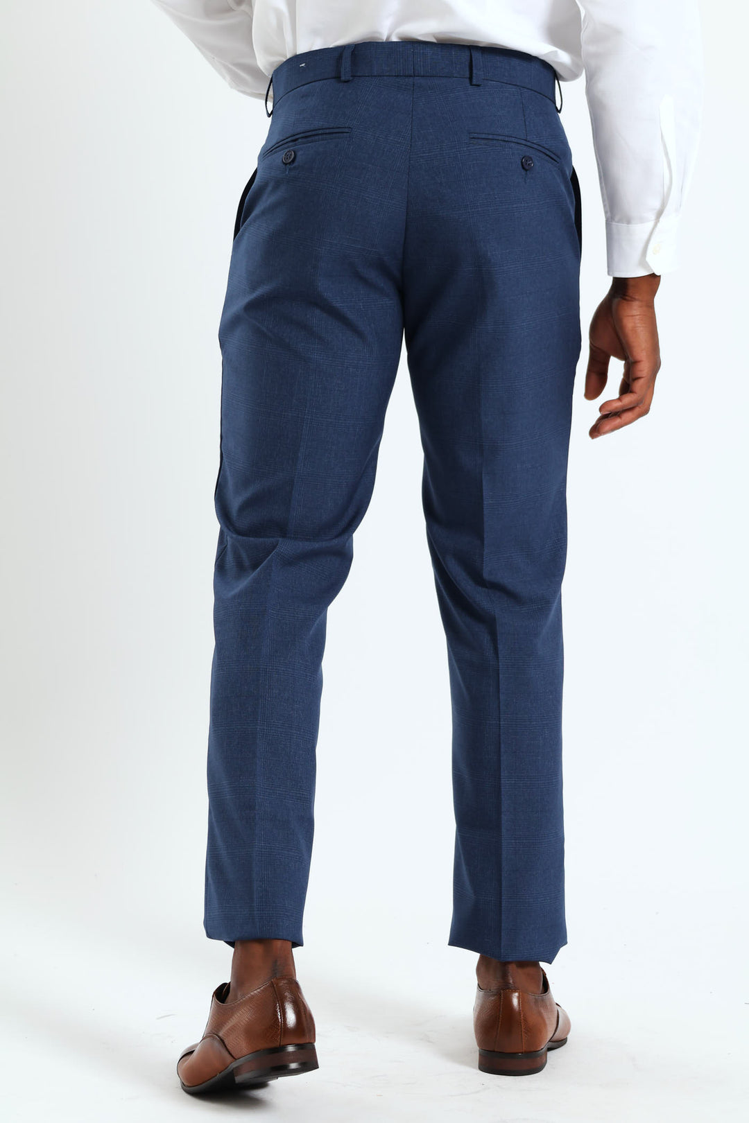 Glen Check Trousers - Navy