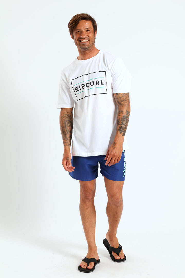 Core Square Print Tee - White