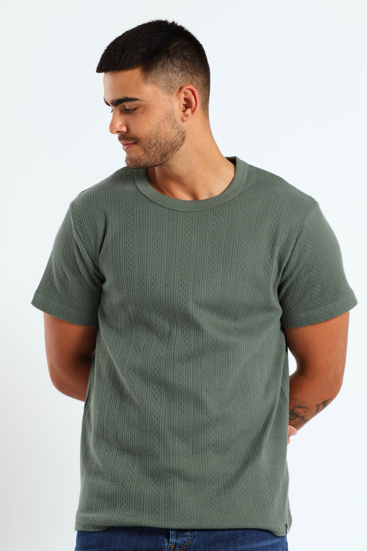 Honeycomb Pointelle Tee - Fatigue