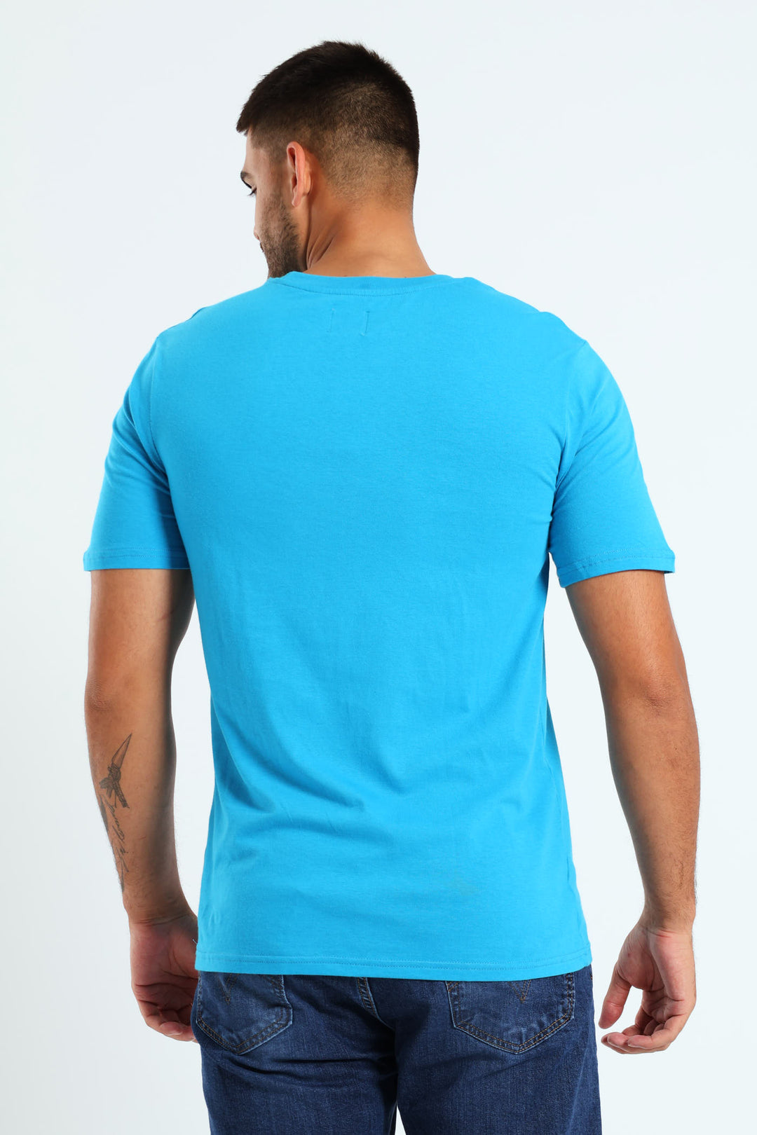 Koi Back & Front Print T-Shirt - Aqua