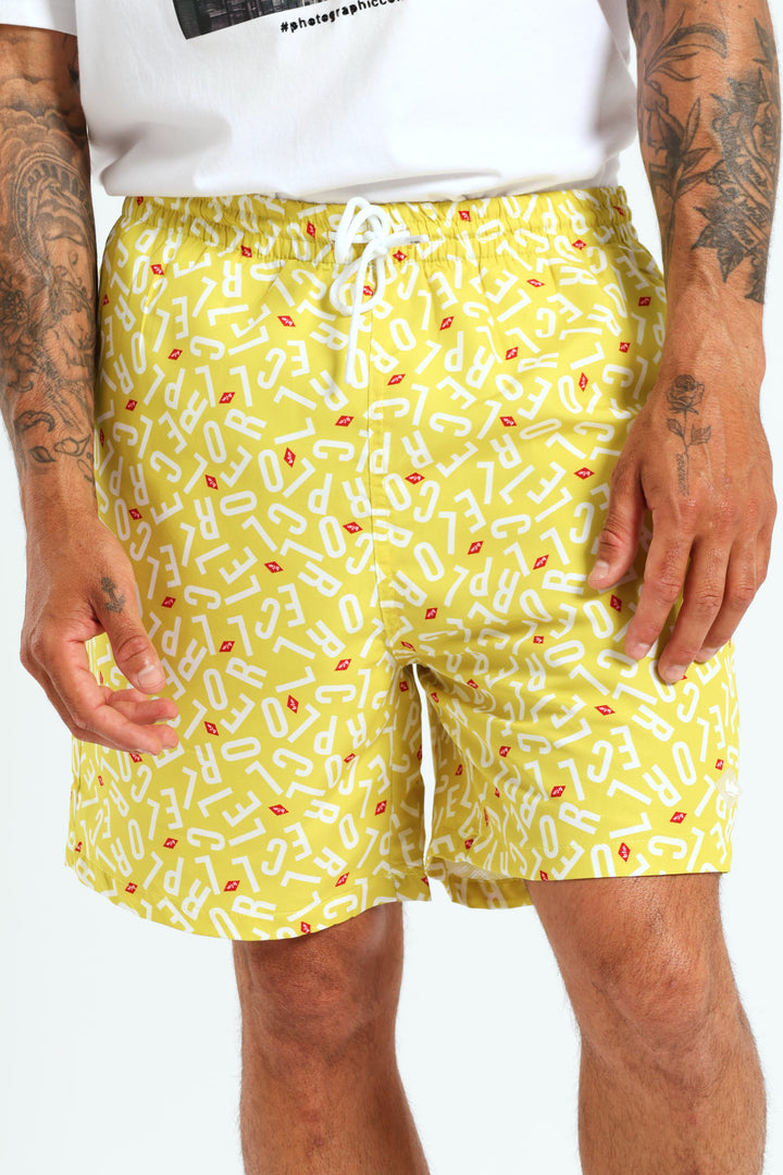 Original Doodle Swim Short - Yellow