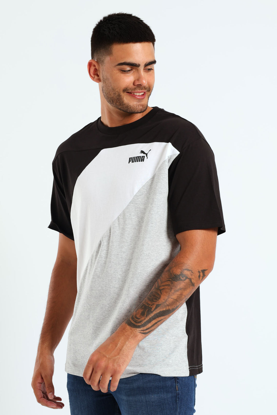 Power Colourblock Tee - Black