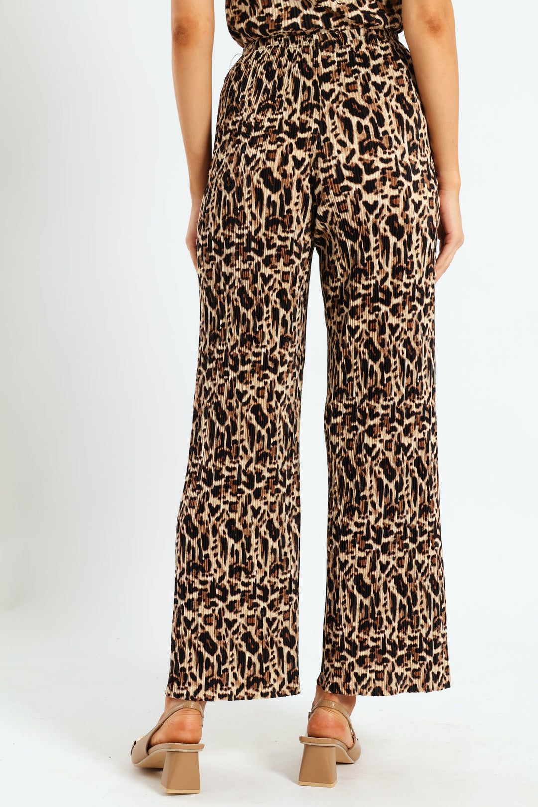 Plisse Wideleg Pant - Animal