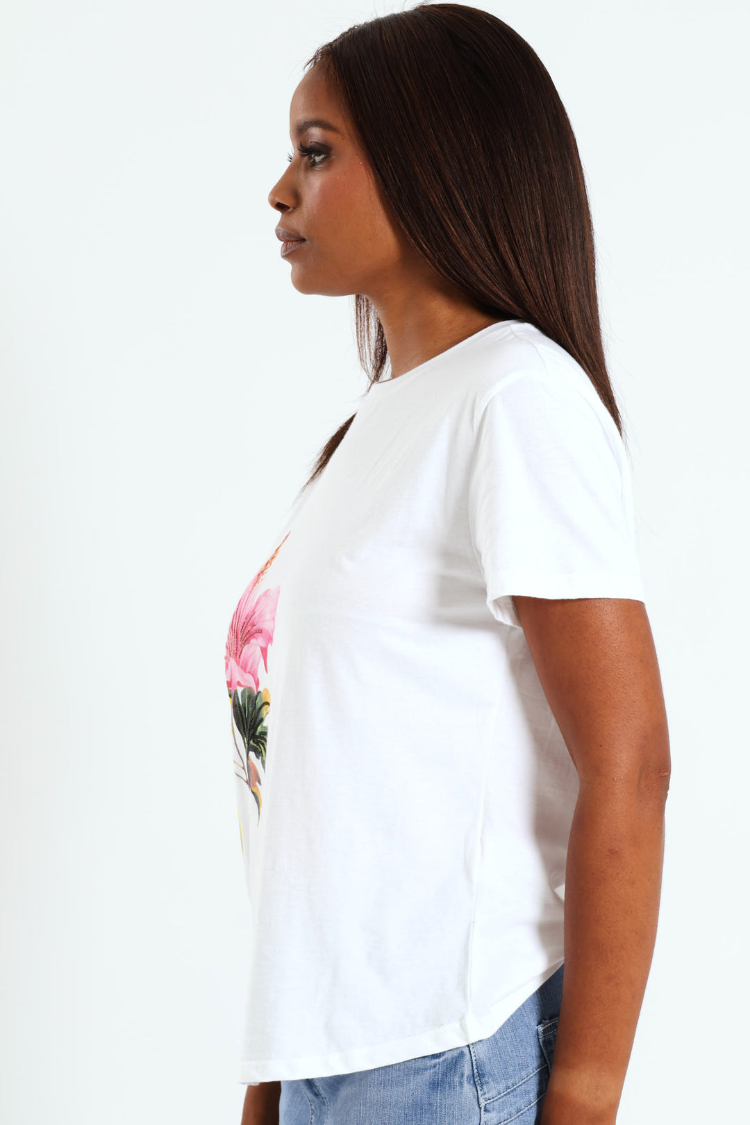 Hibiscus Sequin Tee - White