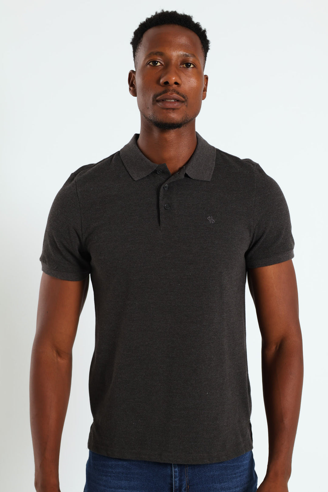 Basic Regular Fit Golfer - Charcoal Melange