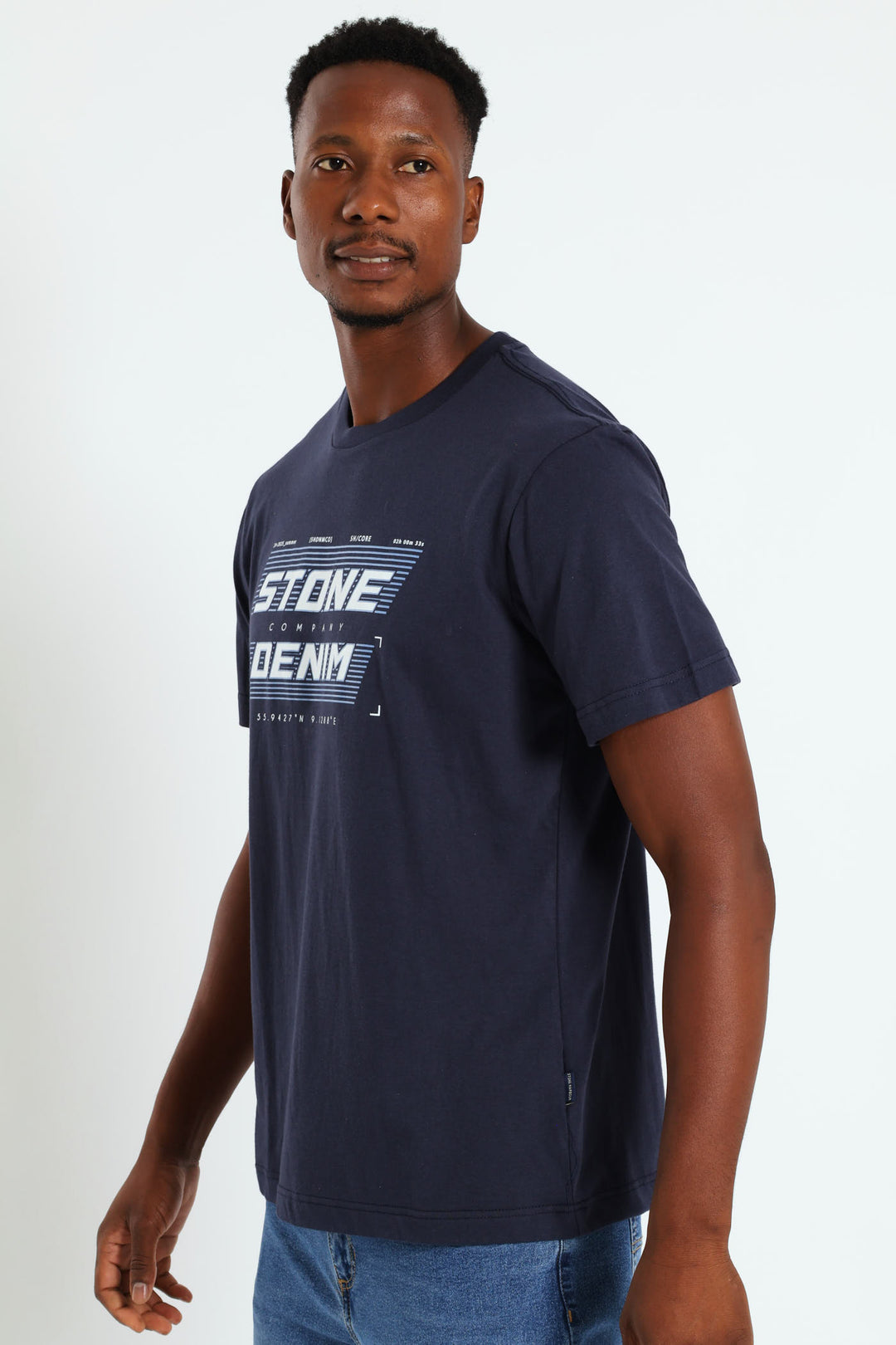 Stone Dnmco Print Tee - Navy