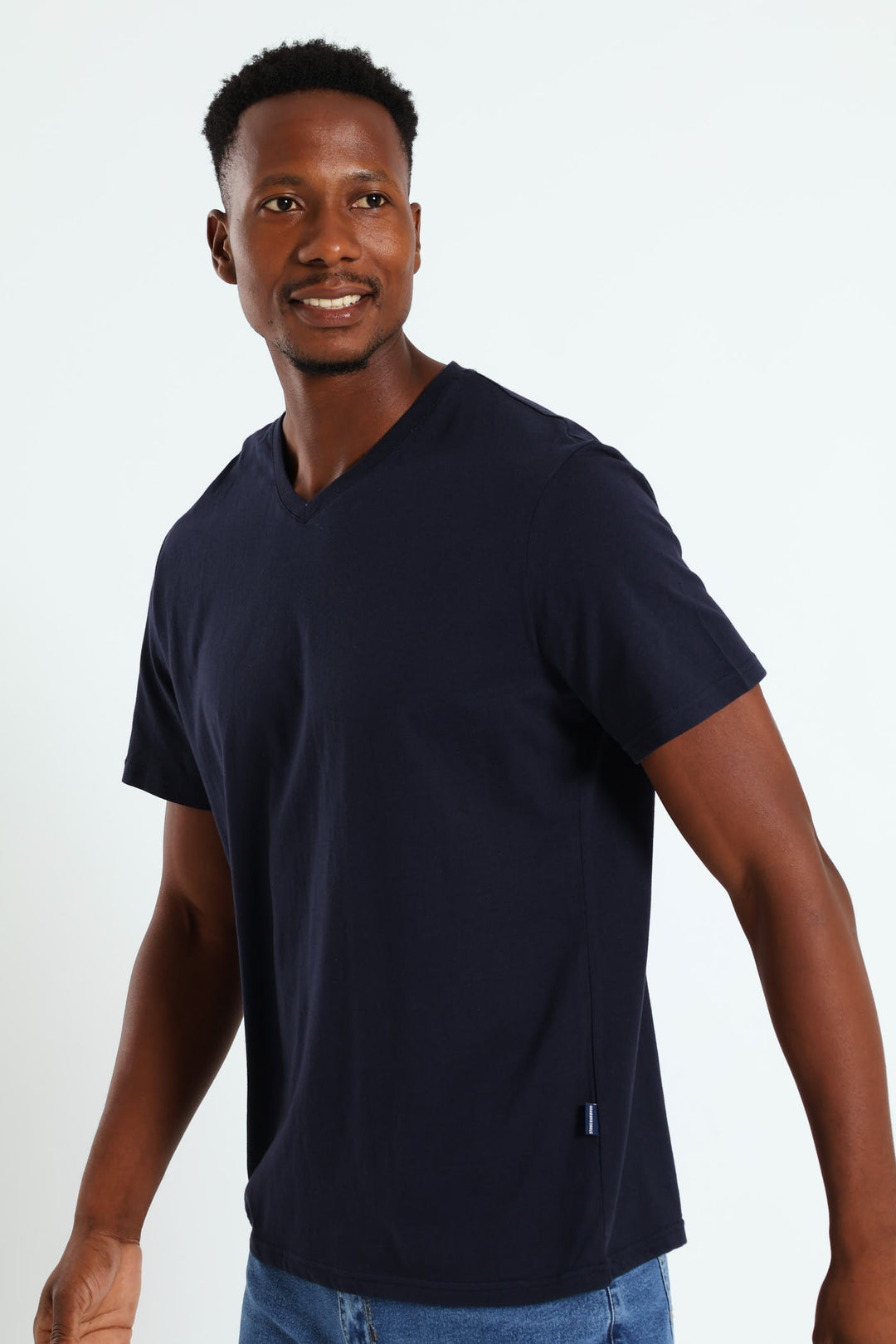 Basic V-Neck Tee - Navy