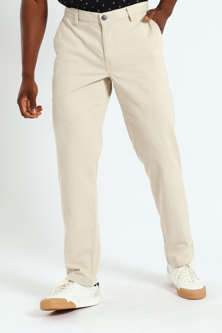 Slim Fit Chino Trousers - Stone