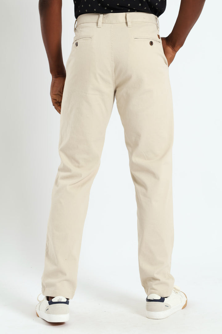 Slim Fit Chino Trousers - Stone