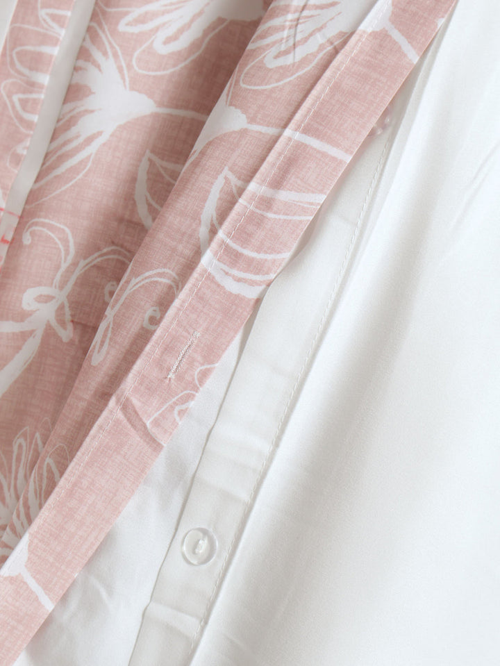 Cashmere Floral Pleated Duvet - Blush