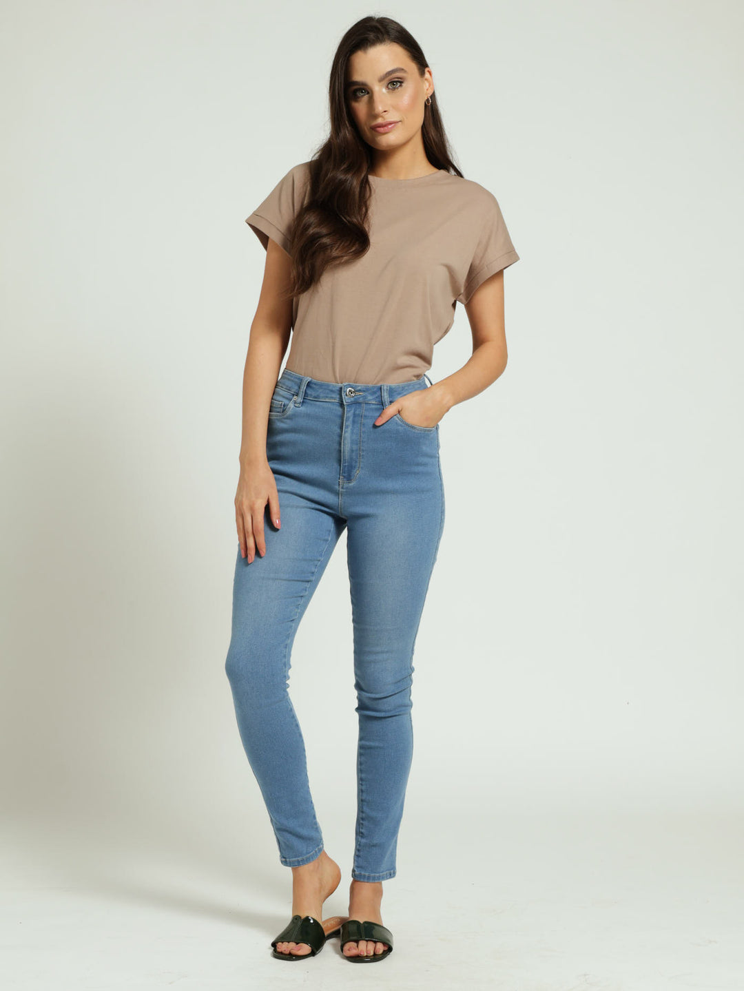 High Waist Skinny Denim Jean - Light Wash