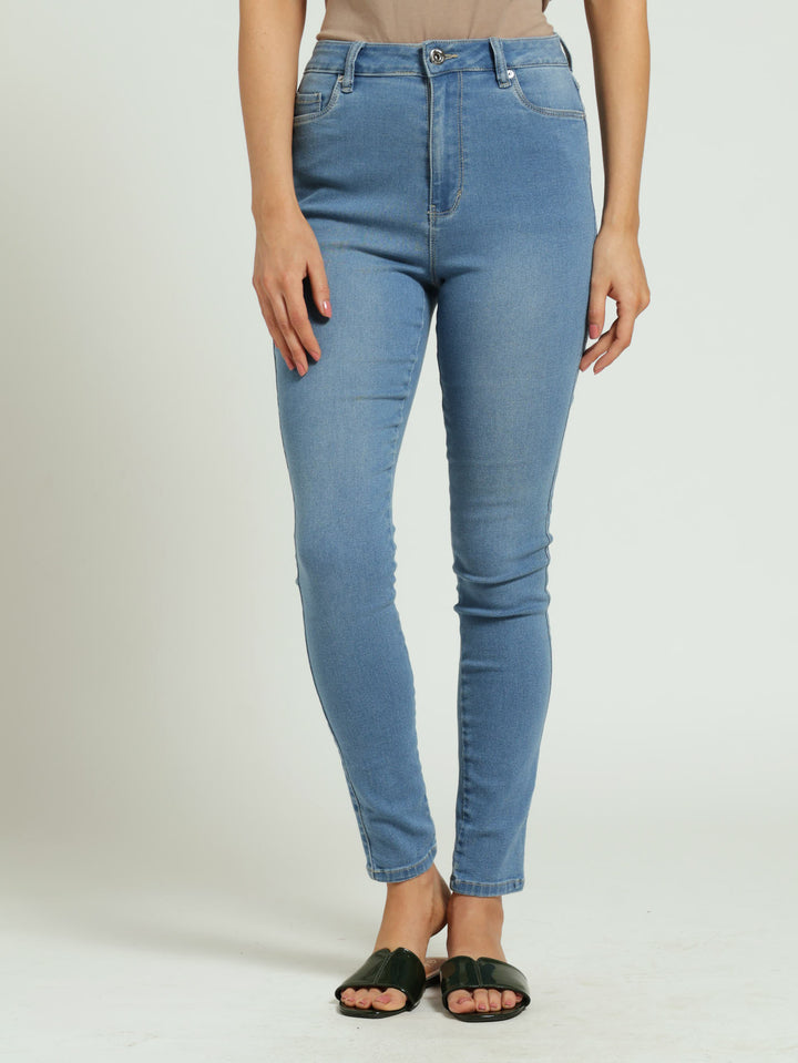 High Waist Skinny Denim Jean - Light Wash