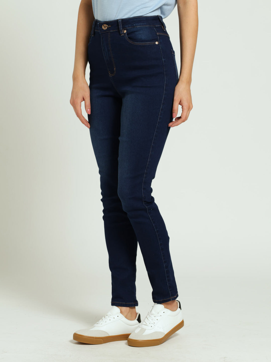 High Waist Skinny Denim Jean - Dark Wash Ink