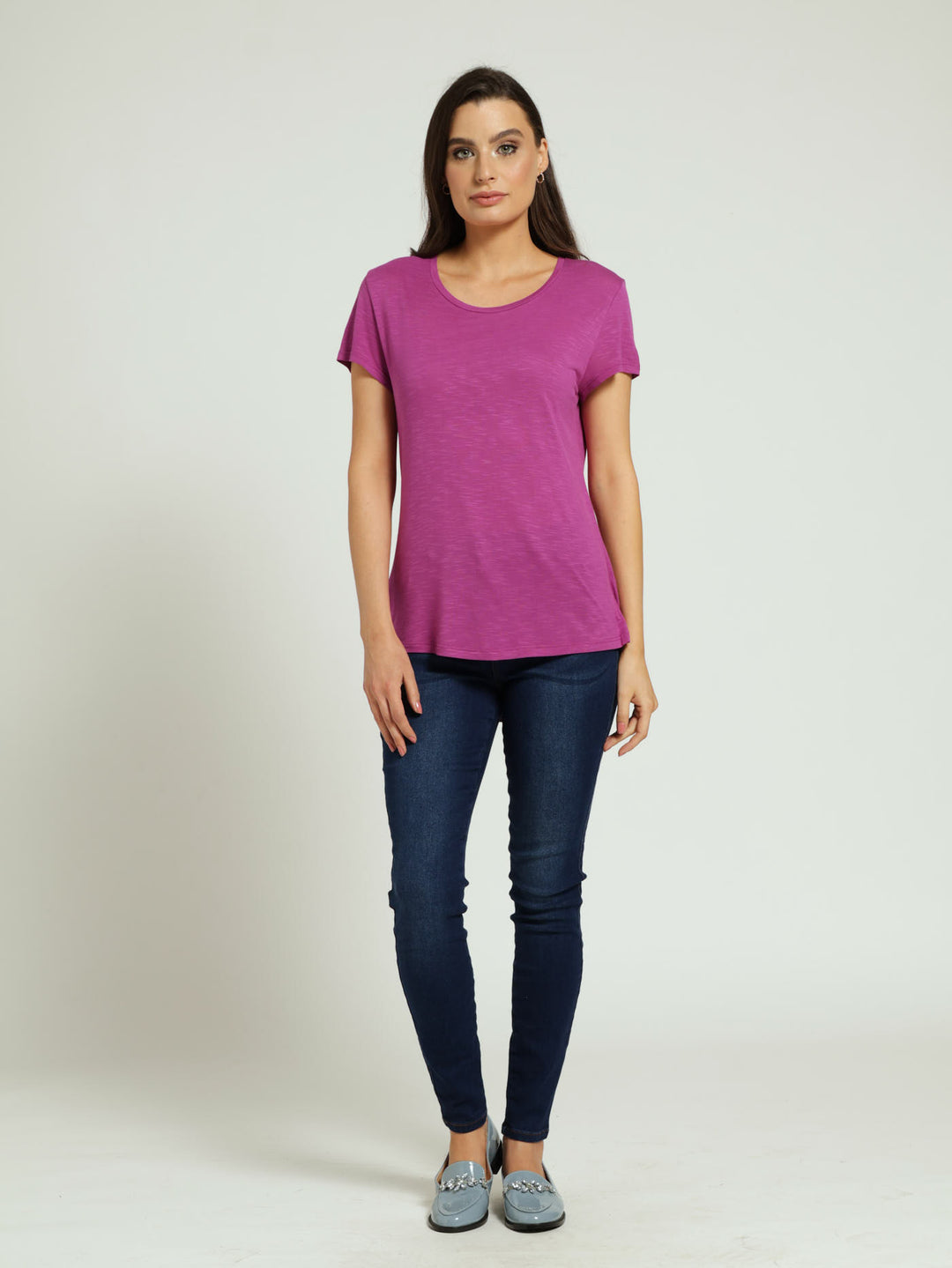 Hi-Lo Slouchy Tee - Magenta