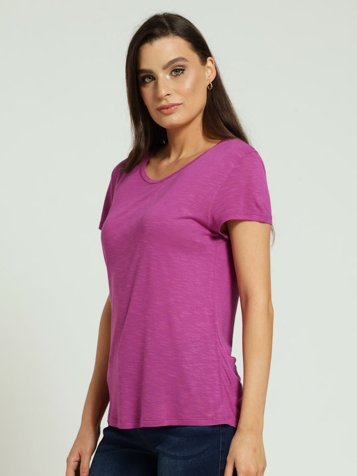 Hi-Lo Slouchy Tee - Magenta