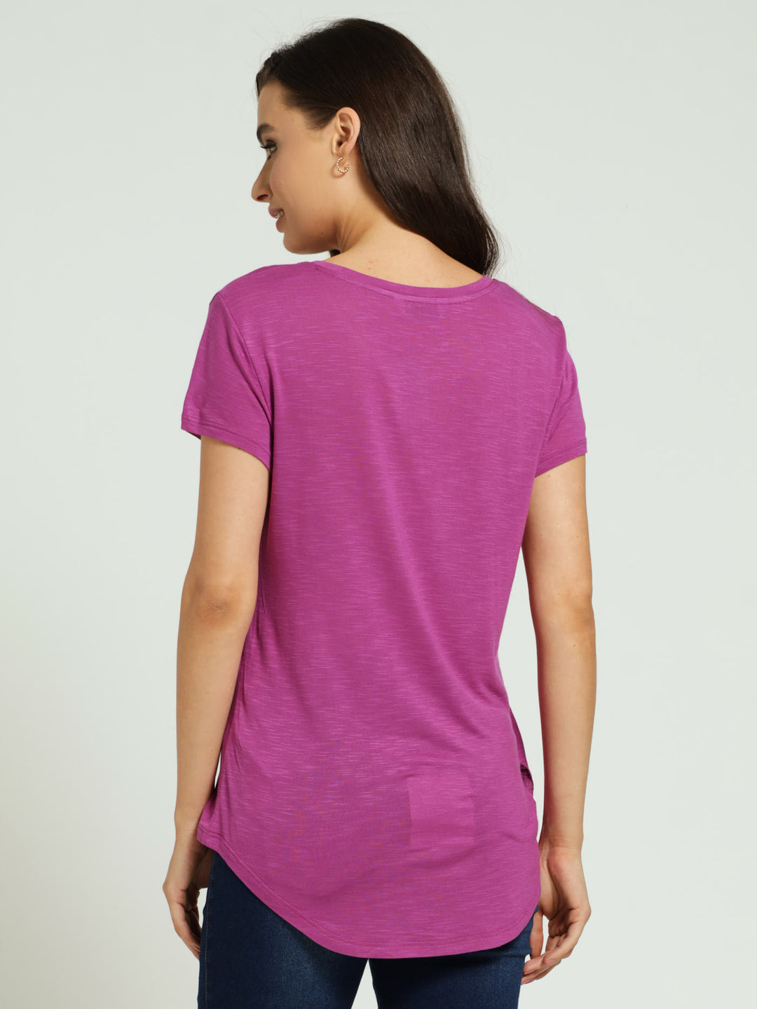 Hi-Lo Slouchy Tee - Magenta