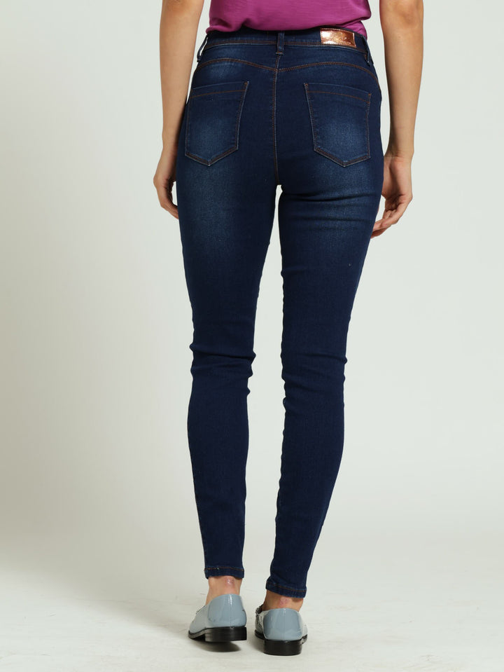 Push-Up Skinny Denim Jean - Dark Wash Ink