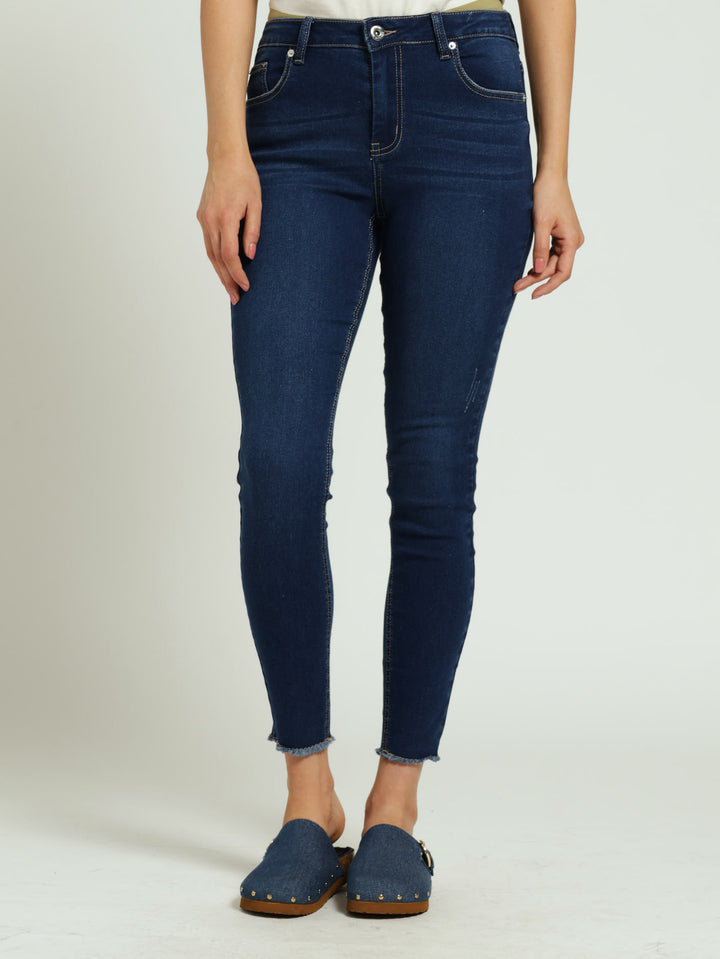 Anklegrazer Skinny Denim Jean - Medium Wash