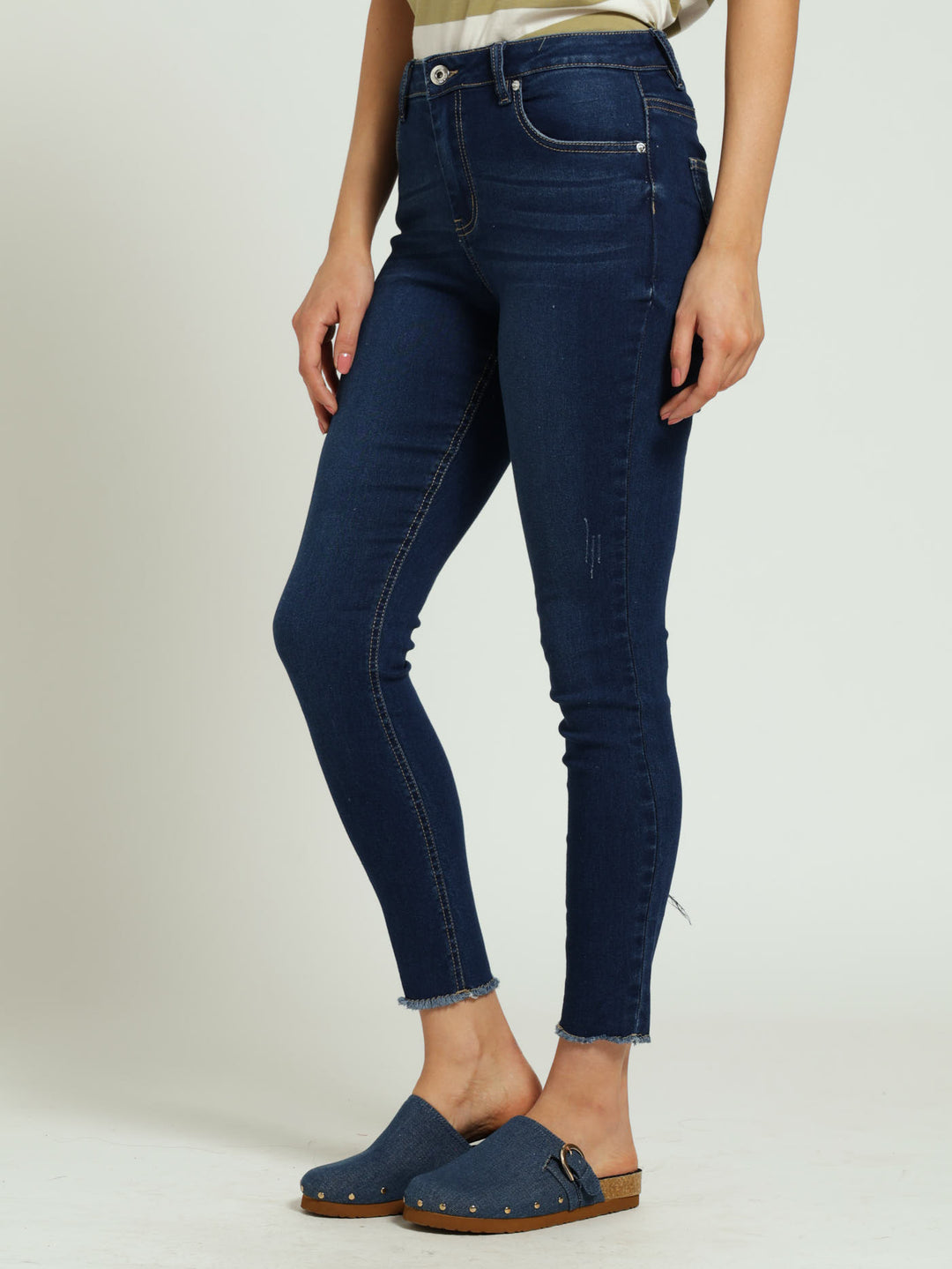 Anklegrazer Skinny Denim Jean - Medium Wash