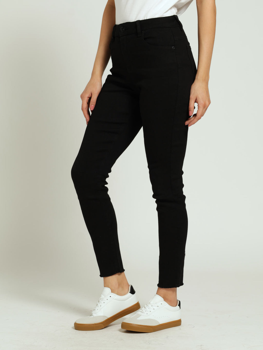 Anklegrazer Skinny Denim Jean - Black