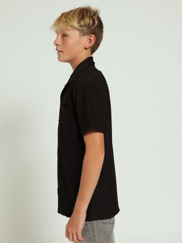 Boys Jacquard Shirt - Black