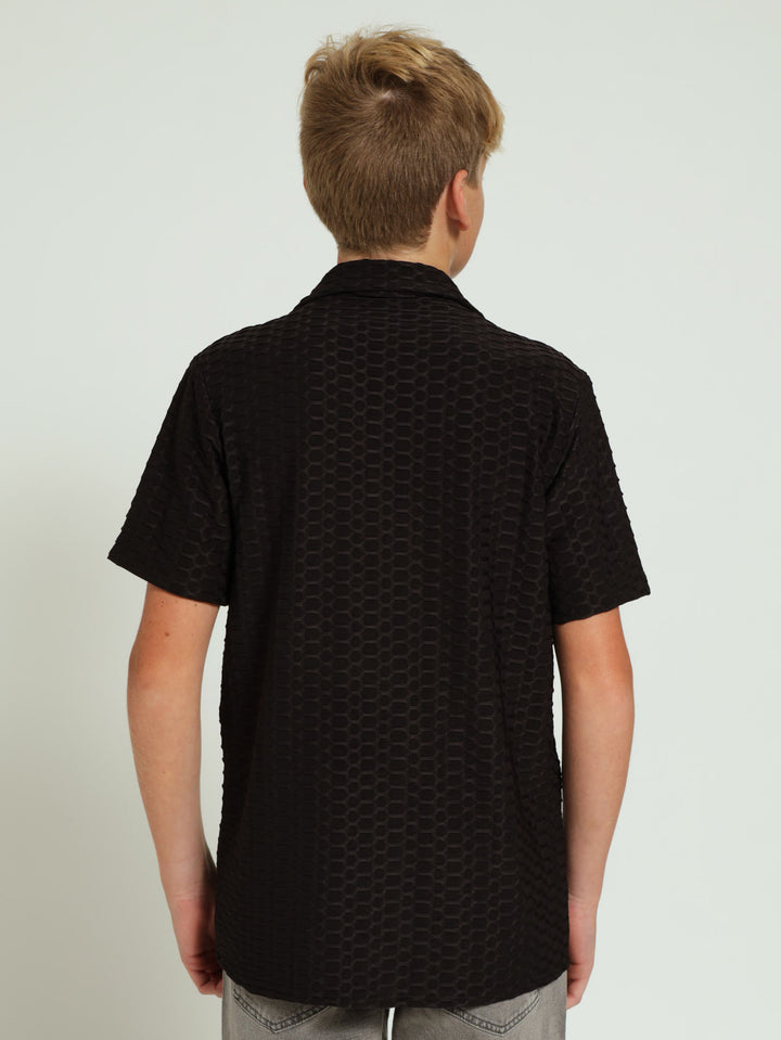 Boys Jacquard Shirt - Black