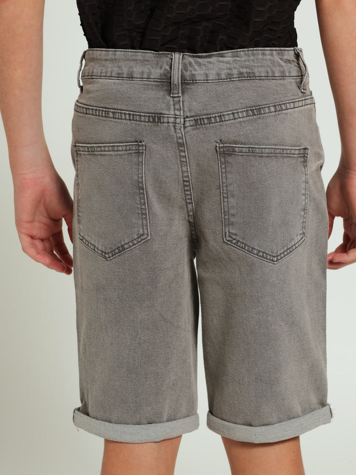 Boys Rip & Repair Shorts - Grey