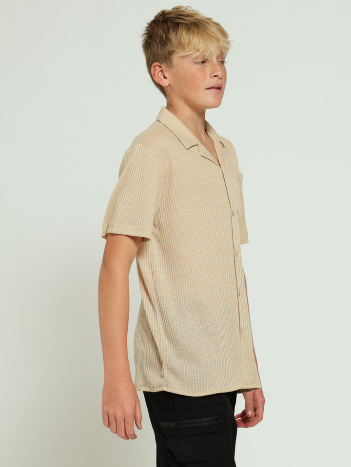 Boys Textured Shirt - Dark Stone