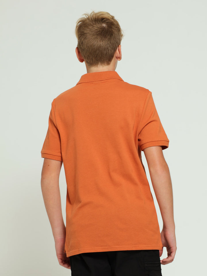 Boys Raw Sienna Basic Golfer - Orange