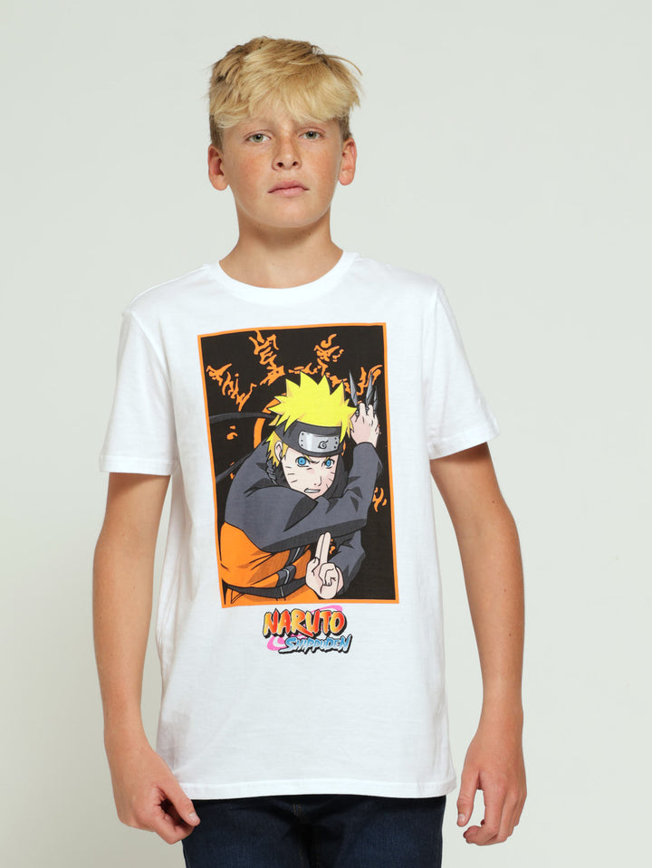 Boys Naruto Top - White