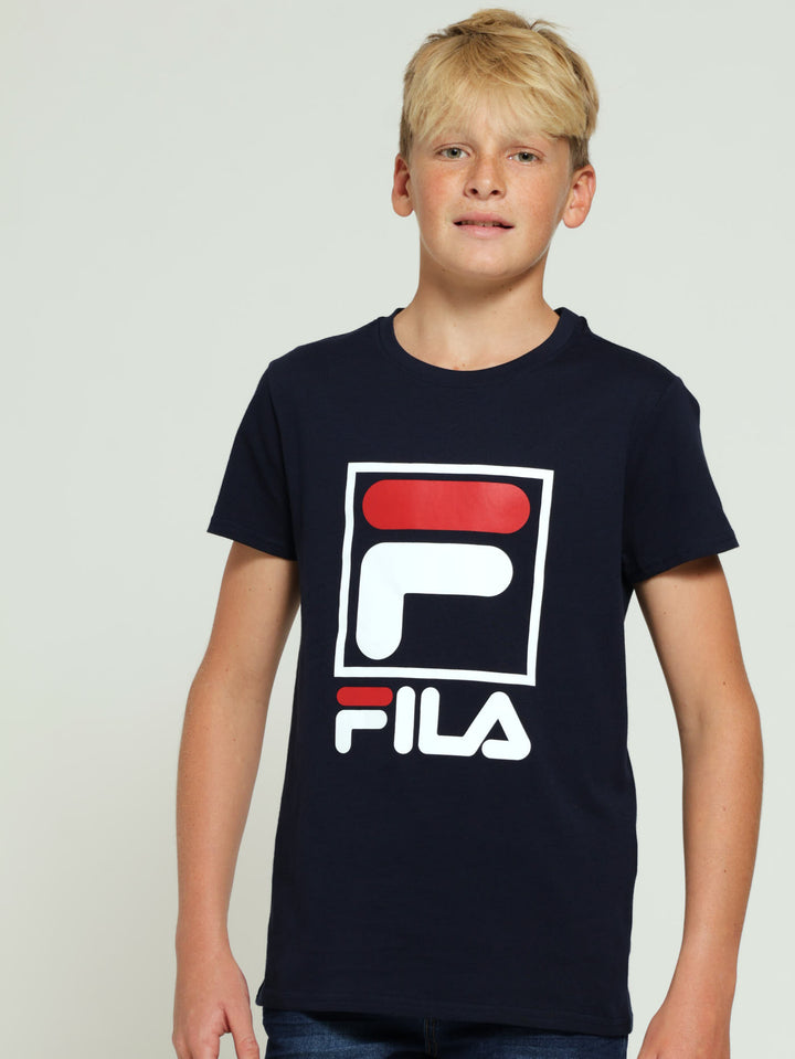 Boys Stacker Tee - Navy