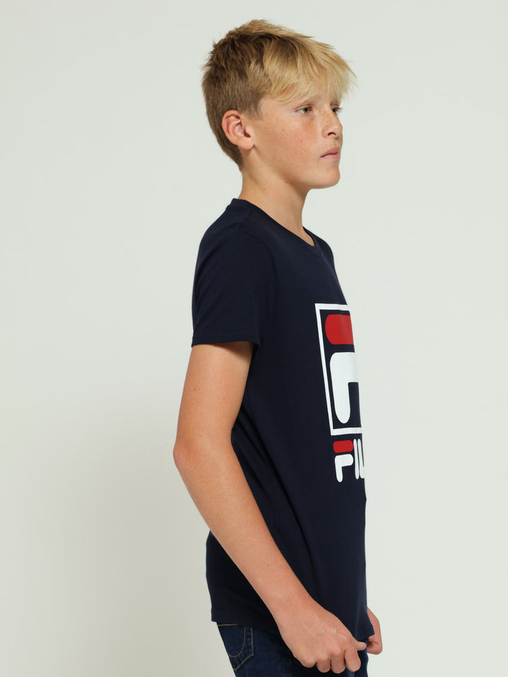 Boys Stacker Tee - Navy