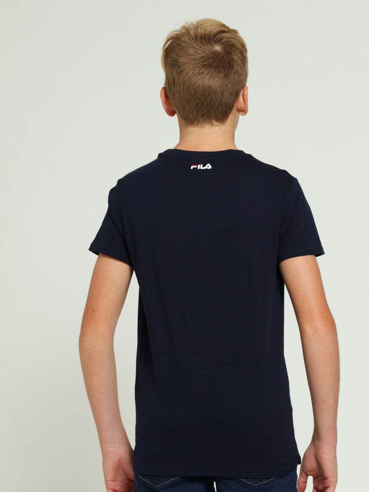 Boys Stacker Tee - Navy