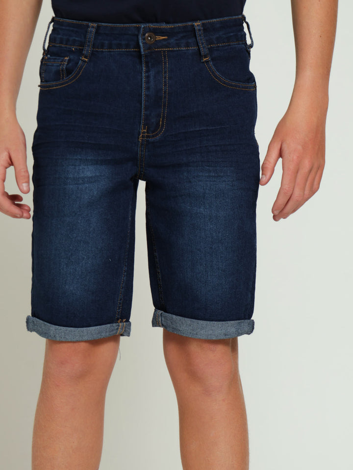 Boys Denim Walk Shorts - Dark Blue