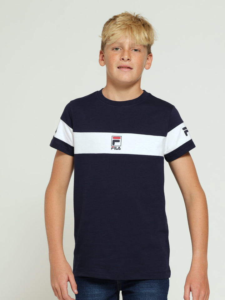 Boys Cut & Sew Basil Tee - Navy