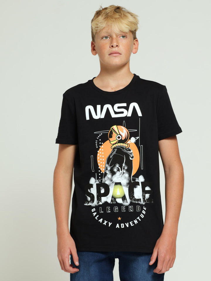 Boys Nasa Galaxy Tee - Black