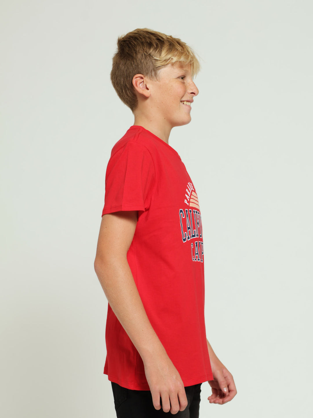 Boys California Print Tee - Red