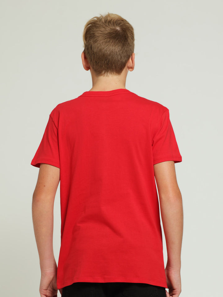 Boys California Print Tee - Red