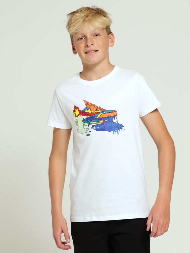 Boys Sneaker Tee - White