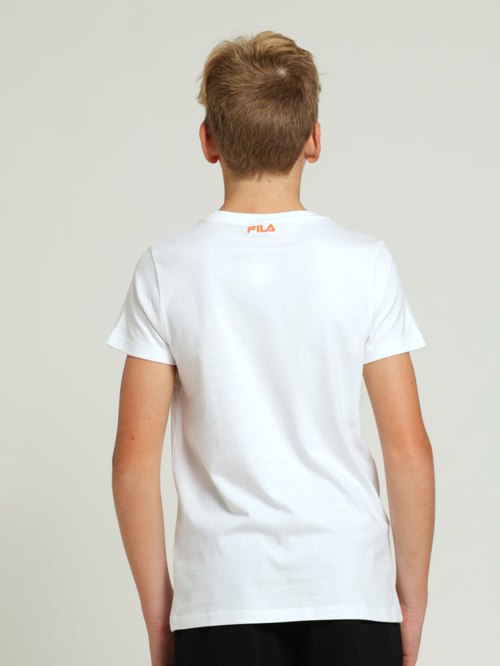 Boys Sneaker Tee - White