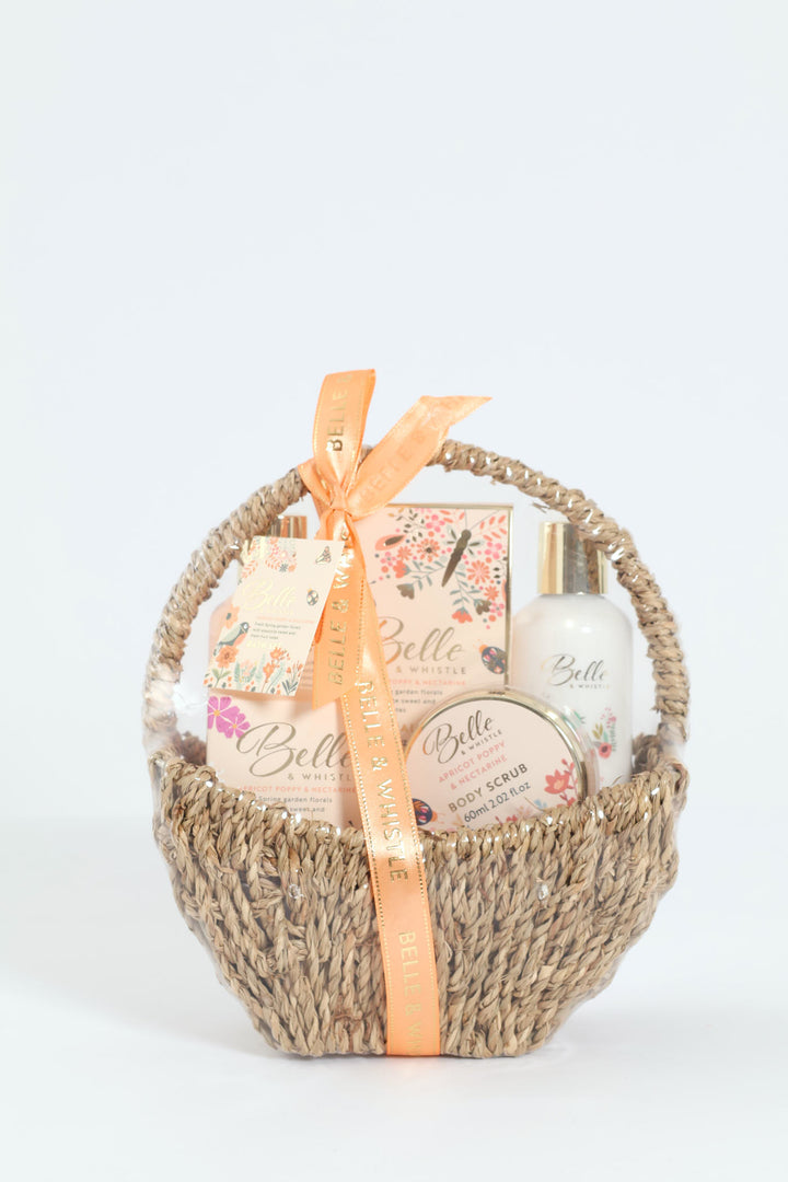 Belle & Whistle Apricot Peach Basket Gift Set