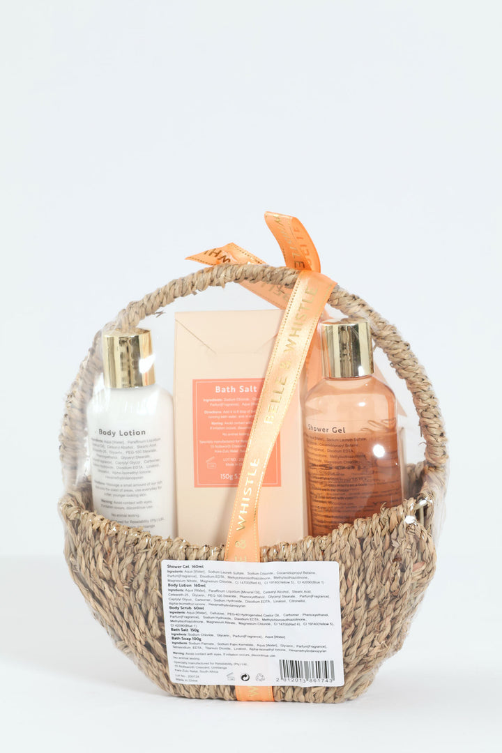 Belle & Whistle Apricot Peach Basket Gift Set